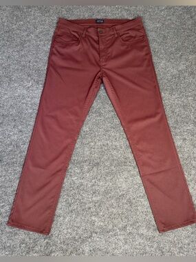 JACHS New York Slim Fit Pants Men’s 34x32 Burgundy